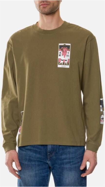 Edwin T-shirt met lange mouwen Tarot Deck II Groen Heren