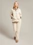 Elena Mirò Handgeborduurde Hoodie met Ritssluiting Beige Dames - Thumbnail 2
