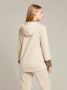 Elena Mirò Handgeborduurde Hoodie met Ritssluiting Beige Dames - Thumbnail 3