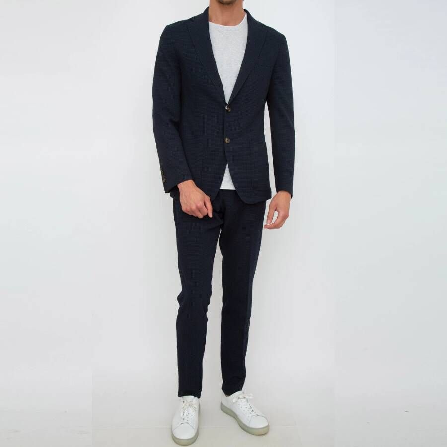 Eleventy Single Breasted Suits Blauw Heren