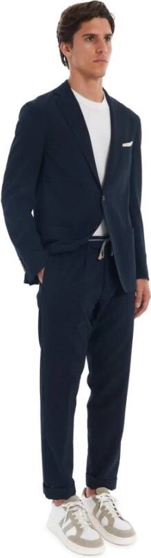 Eleventy Single Breasted Suits Blauw Heren