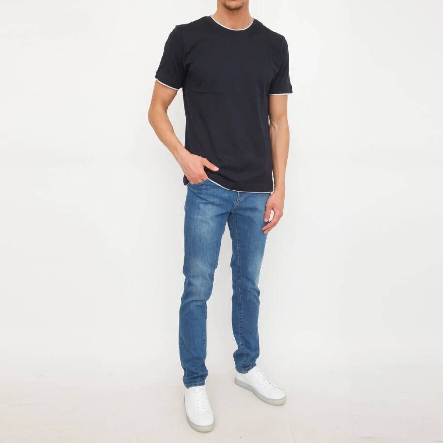 Eleventy T-Shirts Blauw Heren
