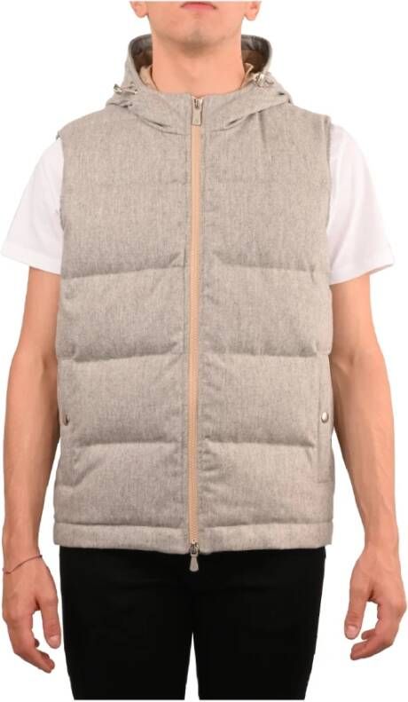 Eleventy Verfijnd Wol en Kasjmier Herengilet Gray Heren