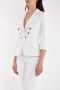Elisabetta Franchi Dubbelbreasted Blazer Jas White Dames - Thumbnail 2