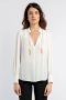 Elisabetta Franchi "Gouden Ketting V-Hals Shirt" White Dames - Thumbnail 5
