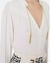 Elisabetta Franchi "Gouden Ketting V-Hals Shirt" White Dames - Thumbnail 7