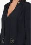 Elisabetta Franchi Zwarte Georgette Viscose Shirt met Fluweel Logo Sjaal Black Dames - Thumbnail 5