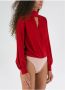 Elisabetta Franchi "Georgette Pearl Body Upgrade" Rood Dames - Thumbnail 2