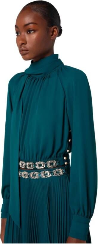 Elisabetta Franchi Dames blouse met strass Groen Dames