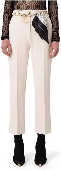 Elisabetta Franchi Dames Dubbele Crepe Sigarettenbroek Roze Dames