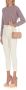 Elisabetta Franchi Cigarettebroek met gouden metalen logogesp White Dames - Thumbnail 2