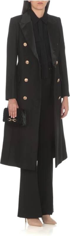 Elisabetta Franchi Double-Breasted Coats Zwart Dames