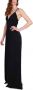 Elisabetta Franchi Lange Jersey Jurk met Dunne Bandjes Zwart Black Dames - Thumbnail 2