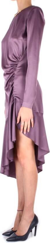 Elisabetta Franchi Jurk met Ritssluiting aan de Achterkant en Hoge Split Paars Dames