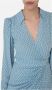 Elisabetta Franchi Gekruiste jurk met ruitjesprint Blauw Dames - Thumbnail 2