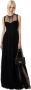 Elisabetta Franchi Zwarte Tule Jurk met Diamant Borduursels Black Dames - Thumbnail 2