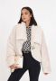 Elisabetta Franchi Korte Jas van Imitatiebont met Logo Sluiting Beige Dames - Thumbnail 4