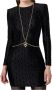 Elisabetta Franchi Zwarte jurk met logo patroon en gouden ketting accessoire Zwart Dames - Thumbnail 8
