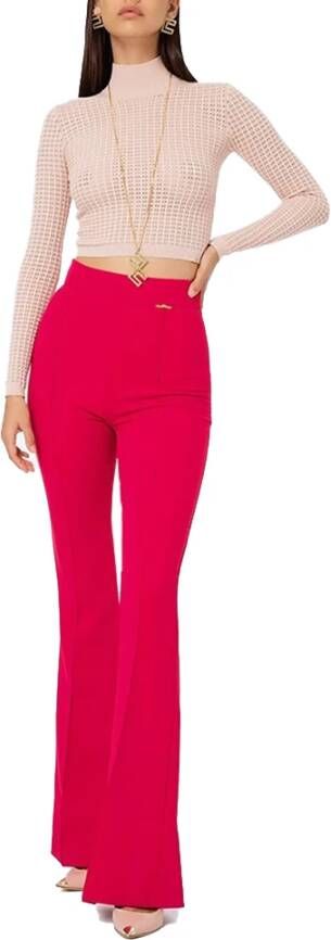 Elisabetta Franchi Leather Trousers Roze Dames