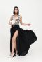 Elisabetta Franchi Geplooide jurk met diamanten borduurwerk Black Dames - Thumbnail 7