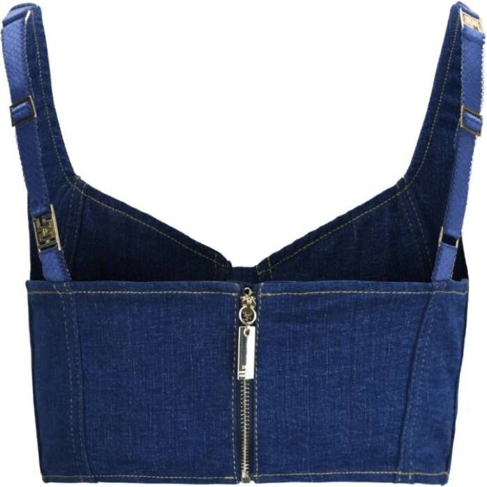 Elisabetta Franchi Mouwloos topje Blauw Dames