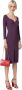 Elisabetta Franchi Paarse Midi Sheath Jurk met Logo Detail Purple Dames - Thumbnail 2