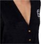Elisabetta Franchi Pluche Gebreide Dames Cardigan met Geborduurd Logo Black Dames - Thumbnail 3