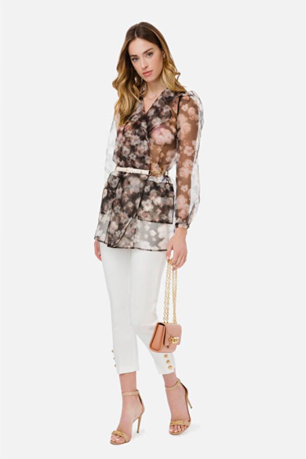 Elisabetta Franchi "Upgrade Jouw Garderobe met deze Zwart en Grijs Overhemd" Zwart Dames