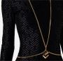 Elisabetta Franchi Zwarte jurk met logo patroon en gouden ketting accessoire Zwart Dames - Thumbnail 11