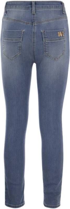Elisabetta Franchi Skinny Jeans met hoge taille Blauw Dames