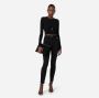 Elisabetta Franchi Zwarte Broek met Gouden Logo Detail Black Dames - Thumbnail 4
