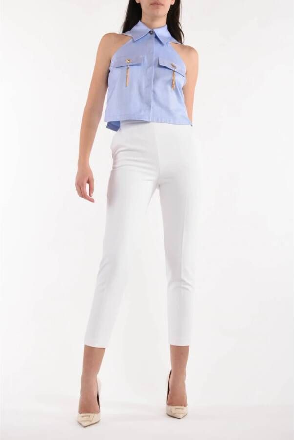 Elisabetta Franchi Slim-Fit Broek Wit Dames
