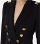 Elisabetta Franchi Zwarte Stretch Crepe Blazer met Gouden Metalen Details Black Dames - Thumbnail 4