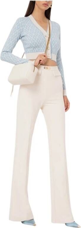 Elisabetta Franchi Wijde Broek Beige Dames