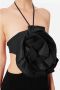 Elisabetta Franchi Zwarte Band Top Mini Jurk met Maxi Roos Black Dames - Thumbnail 1