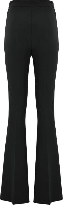 Elisabetta Franchi Zwarte broek met hoge taille en flare design Black Dames