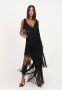 Elisabetta Franchi Zwarte Midi Jurk met Parels Zwart Dames - Thumbnail 4