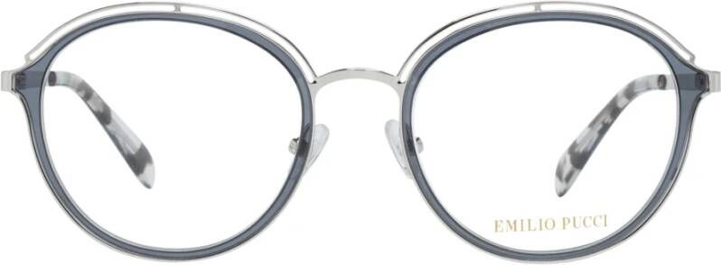 EMILIO PUCCI Stijlvolle ronde optische monturen voor vrouwen Gray Dames
