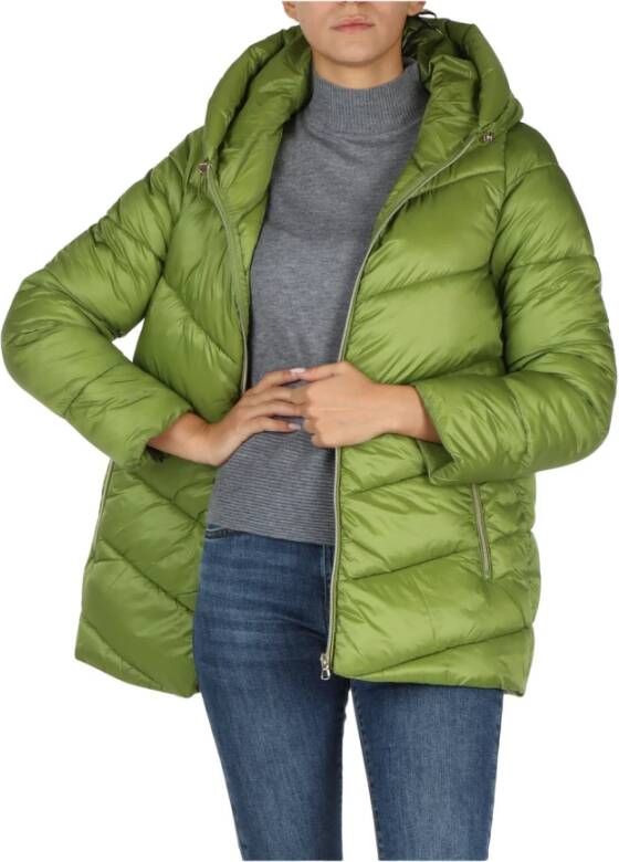 Emme DI Marella Gewatteerde jas met capuchon Green Dames