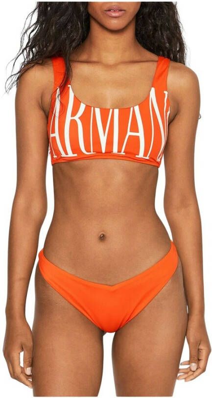 Emporio Armani 2-delig zwempak met groot logo Oranje Dames