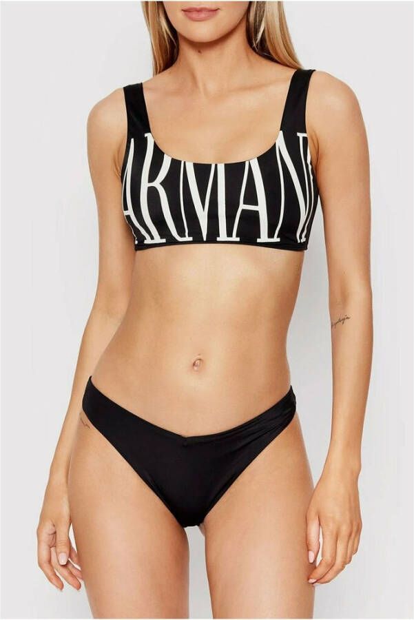 Emporio Armani 2-delig zwempak met groot logo Zwart Dames