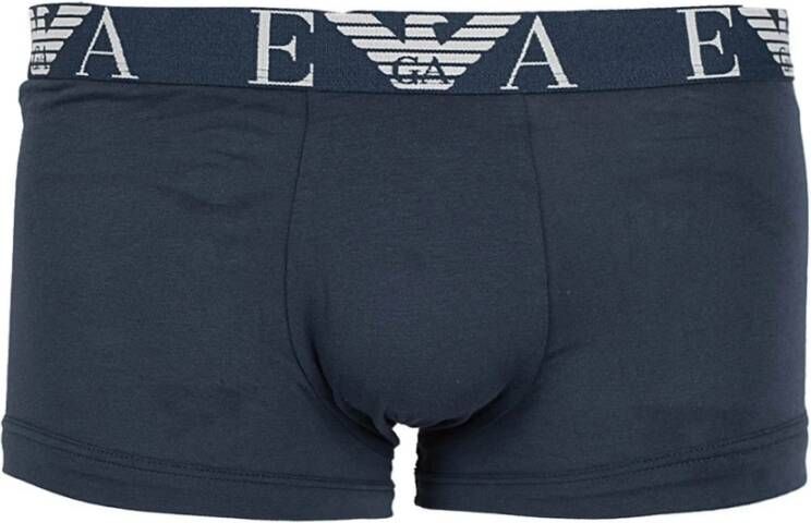 Emporio Armani 3-Pack Boxershorts met Elastische Tailleband Blauw Heren