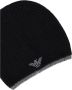 Emporio Armani Luxe Zwart Grijs Beanie+Scarf Set met Logo Black Heren - Thumbnail 6