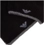 Emporio Armani Luxe Zwart Grijs Beanie+Scarf Set met Logo Black Heren - Thumbnail 6