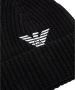 Emporio Armani Zwarte wollen muts met wit logo Black Heren - Thumbnail 2
