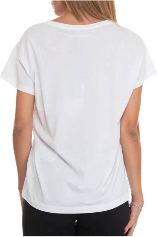 Emporio Armani Bedrukt Logo Boxy T-Shirt White Dames