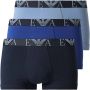 Emporio Armani Stretch Boxershorts met Logo Tailleband Tripack Blauw Heren - Thumbnail 2
