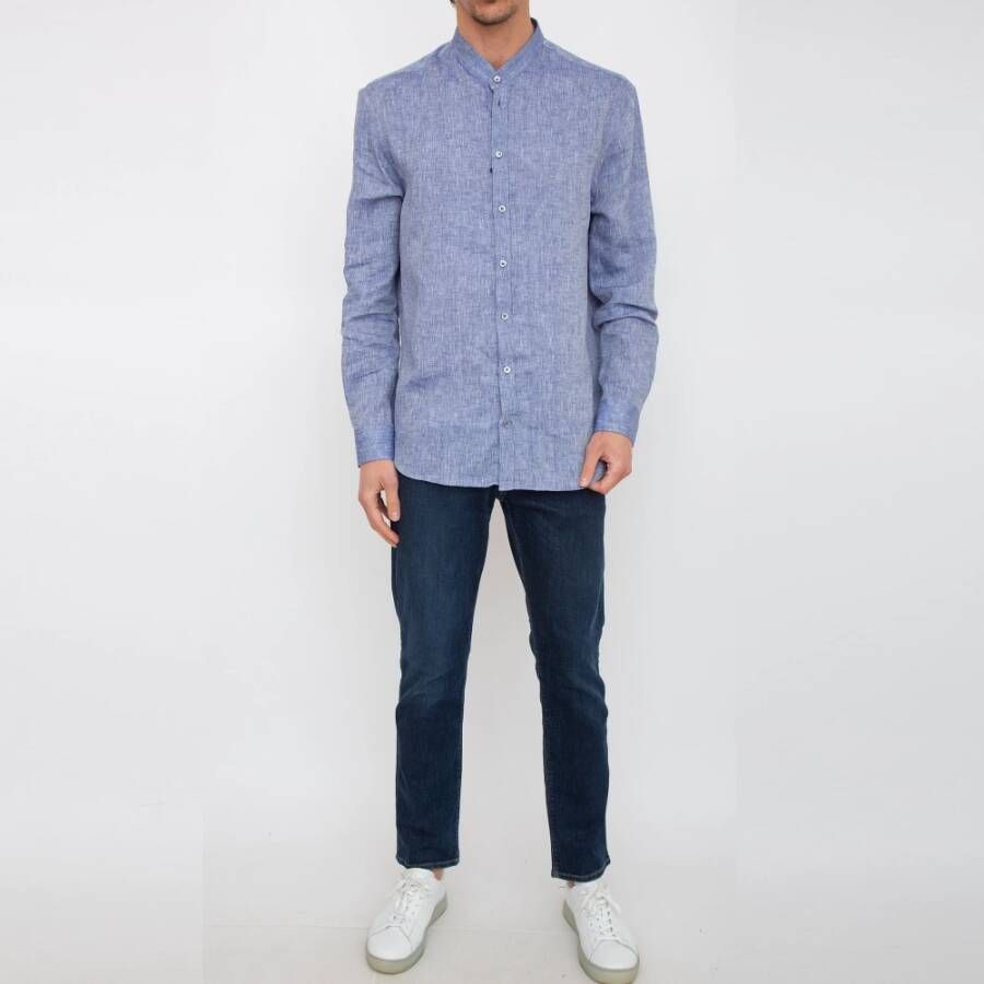Emporio Armani Casual overhemd Blauw Heren