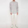Emporio Armani Linnen Overhemd met Koreaanse Kraag en Knoopsluiting aan de Voorkant Gray Heren - Thumbnail 2