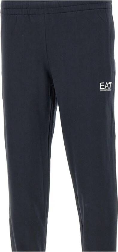 Emporio Armani EA7 Heren Navy Blauwe Katoenen Jogger Blauw Heren
